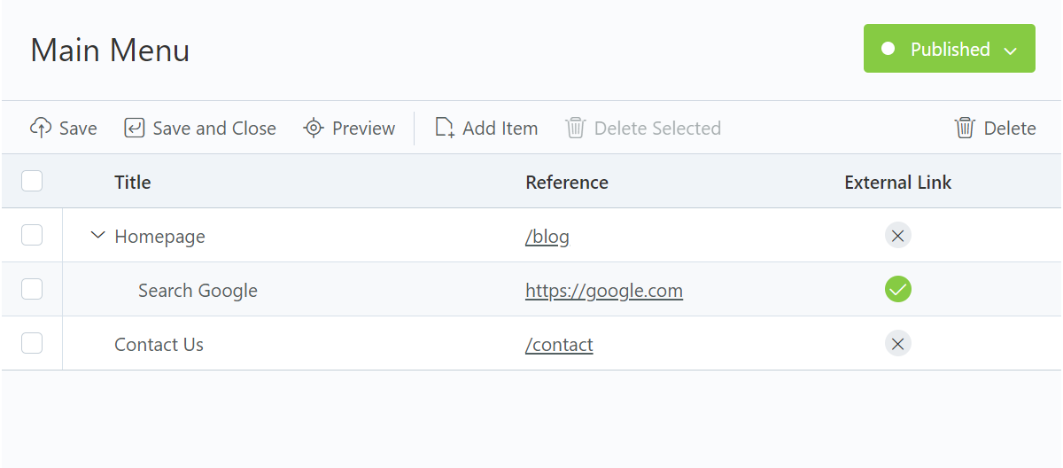 Nested Items Tailor Content Field